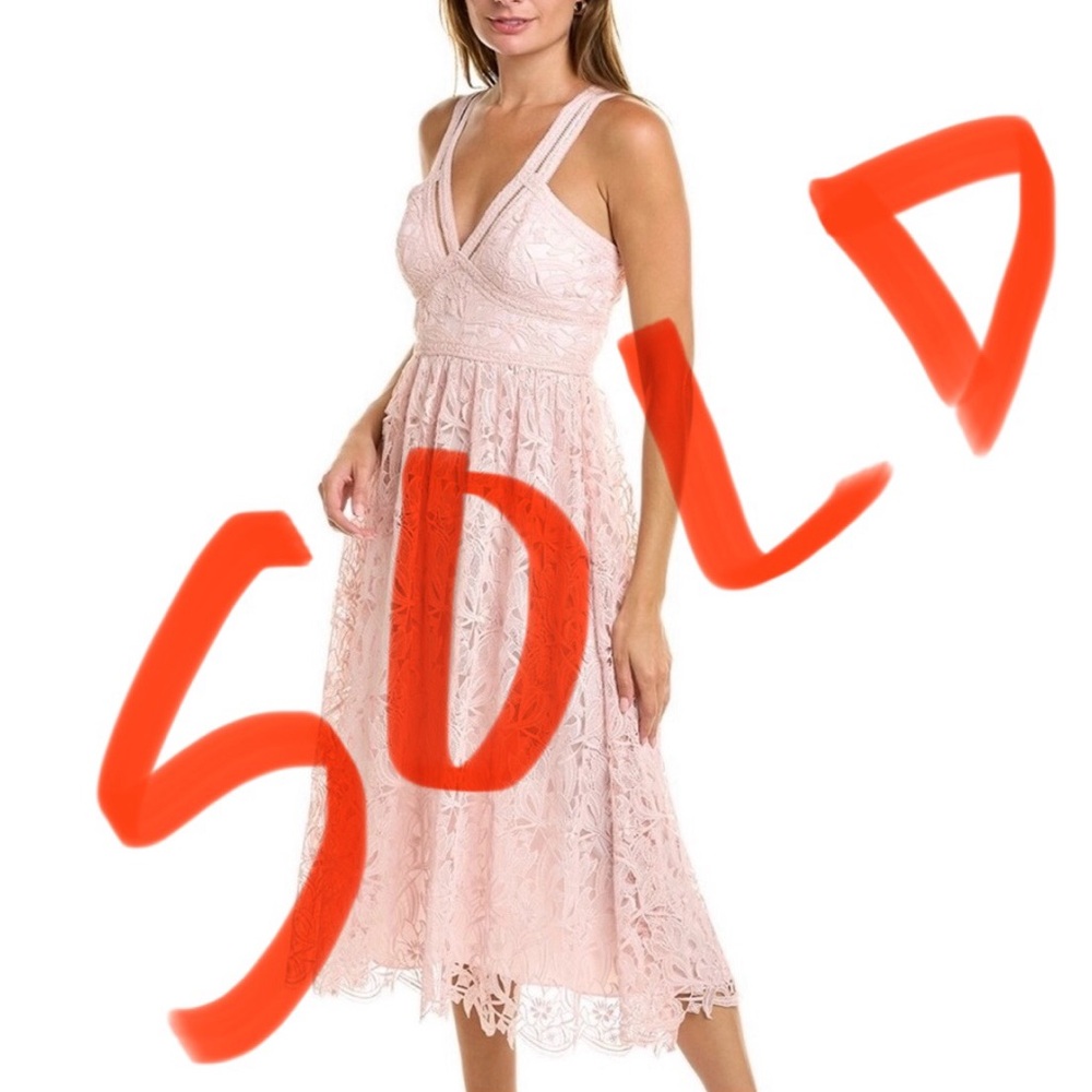 “SOLD” ML Monique Lhuillier Lace midi dress